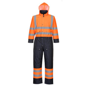 Portwest Narancs/Navy Hi-Vis Contrast bélelt overál S485ONR