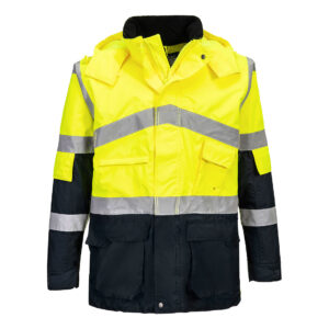 Portwest Sárga/Navy Hi-Vis kéttónusú lélegzõ kabát S760YNR