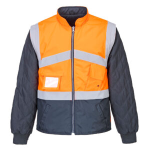 Portwest Narancs/Navy Hi-Vis kéttónusúkabát - kifordítható S769ONR