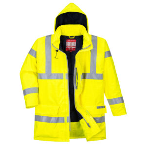 Portwest Sárga Bizflame Rain Hi-Vis antisztatikus FR kabát S778YER
