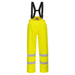 Portwest Sárga Bizflame Rain bélelt- Hi-Vis antisztatikus FR nadrág S781YER