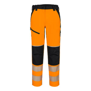 Portwest Narancs/Fekete PW3 Hi-Vis Nõi streccs nadrág T141OBR