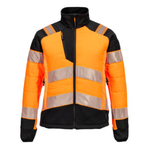 Portwest Narancs/Fekete PW3 Hi-Vis Nõi Hybrid Baffle kabát T171OBR