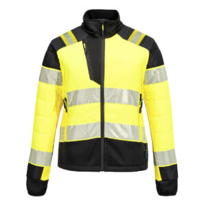 Portwest Sárga/Fekete PW3 Hi-Vis Nõi Hybrid Baffle kabát T171YBR