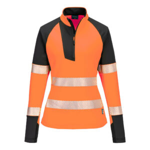 Portwest Narancs/Fekete PW3 Hi-Vis 1/4 Cipzáras Sweatshirt T173OBR