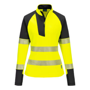 Portwest Sárga/Fekete PW3 Hi-Vis 1/4 Cipzáras Sweatshirt T173YBR